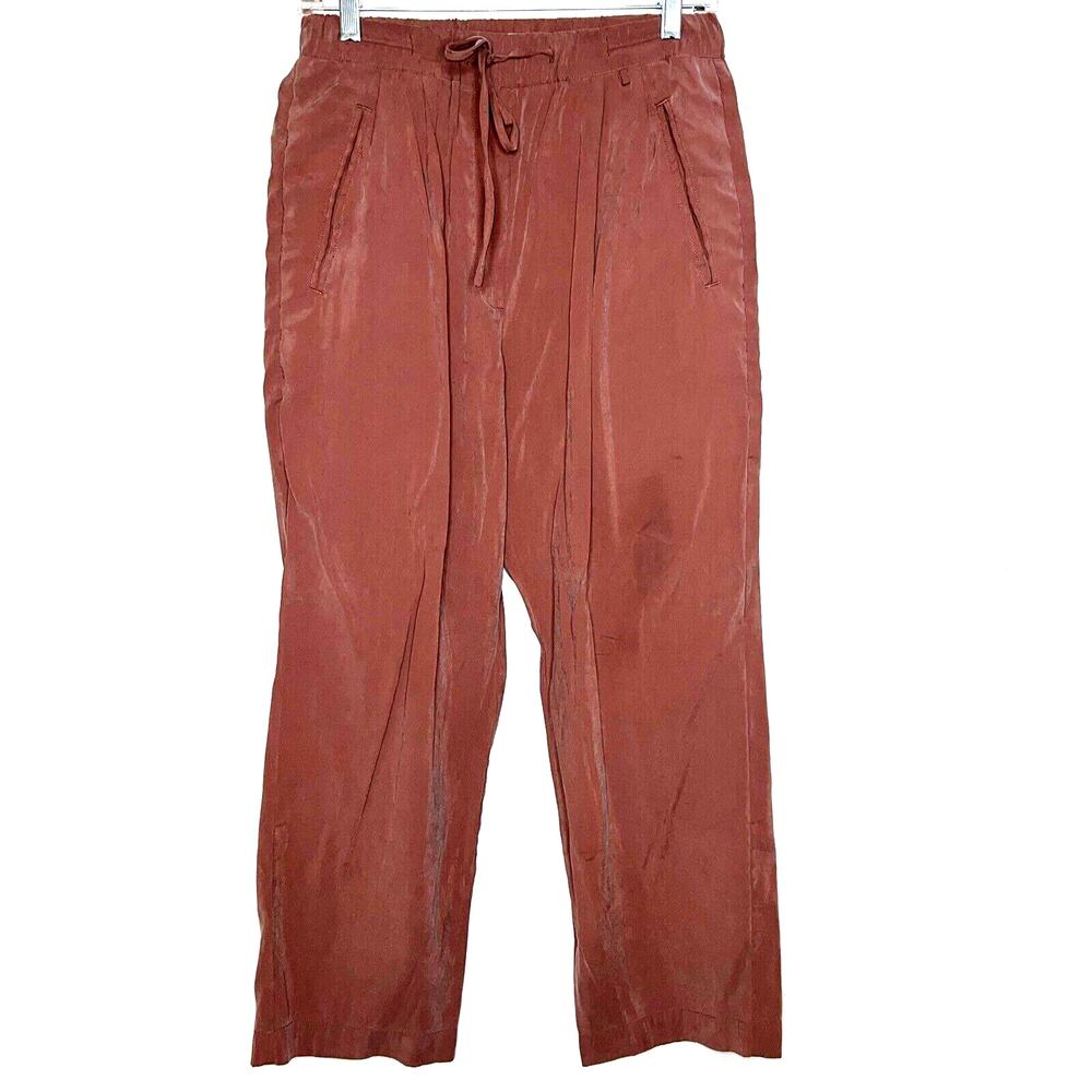 Crying Center Clothes Pants Womens Size M Mauve Pink Pockets Work Stretch Waist